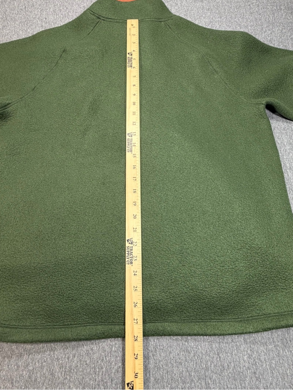 L.L. Bean Men's Dark Green Fleece Jacket with Orange Trim Large 518186 - Picture 5 of 6